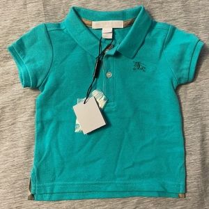 Baby Boy 6 month Burberry polo in light blue